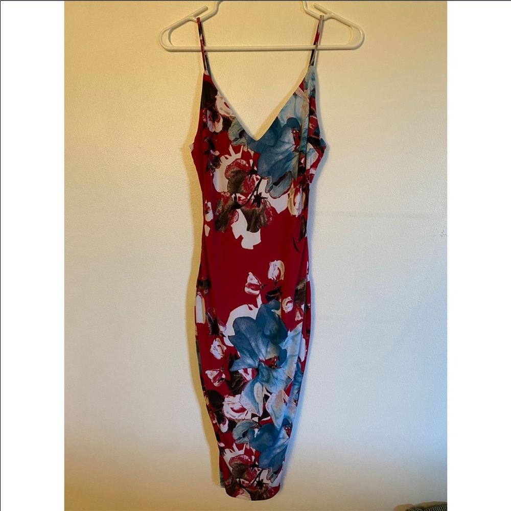 Red dress with flowers